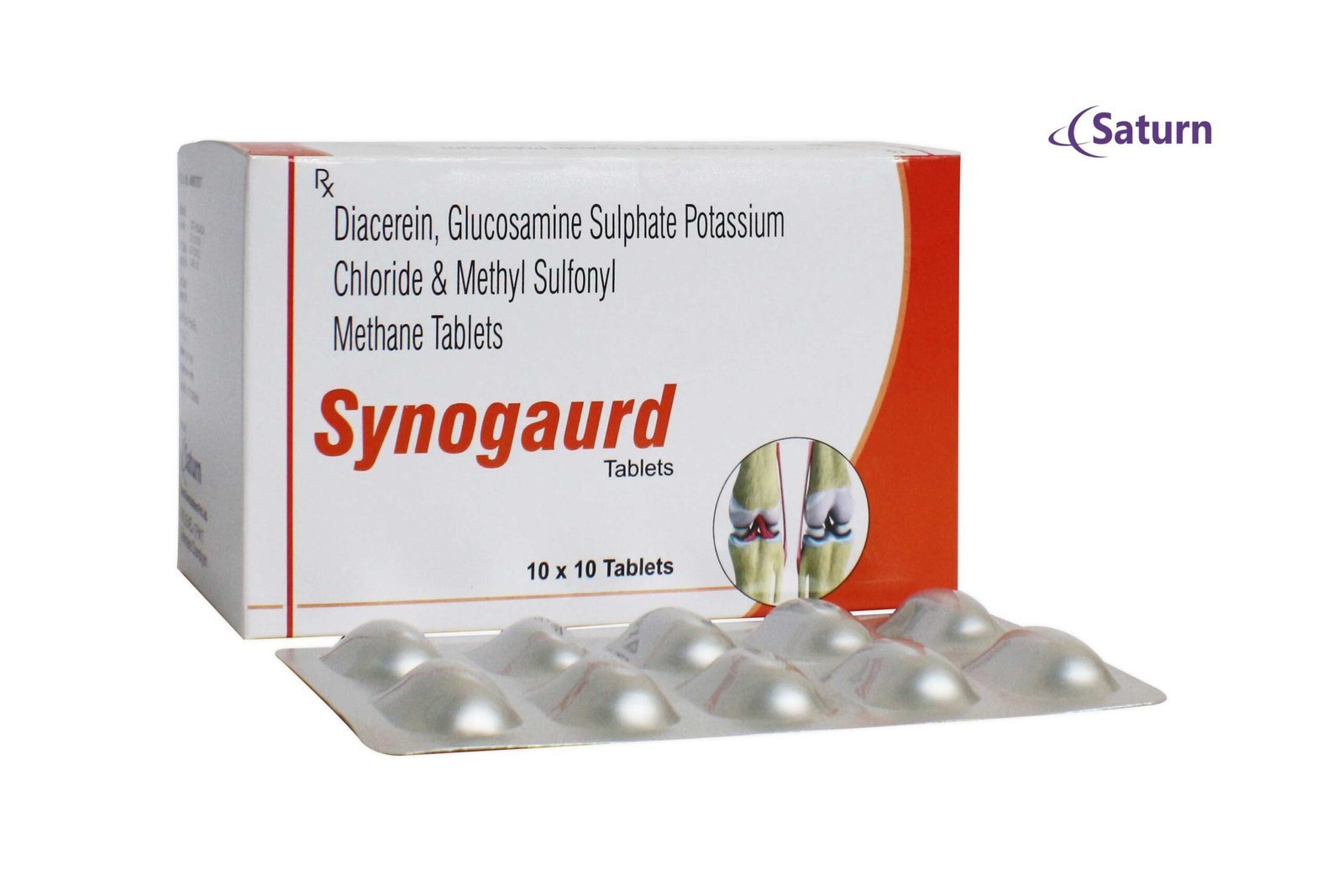 Diacerein Glucosamine Sulphate Potassium Chloride & Methyl Sulfonyl Methane Tablets | Synogaurd