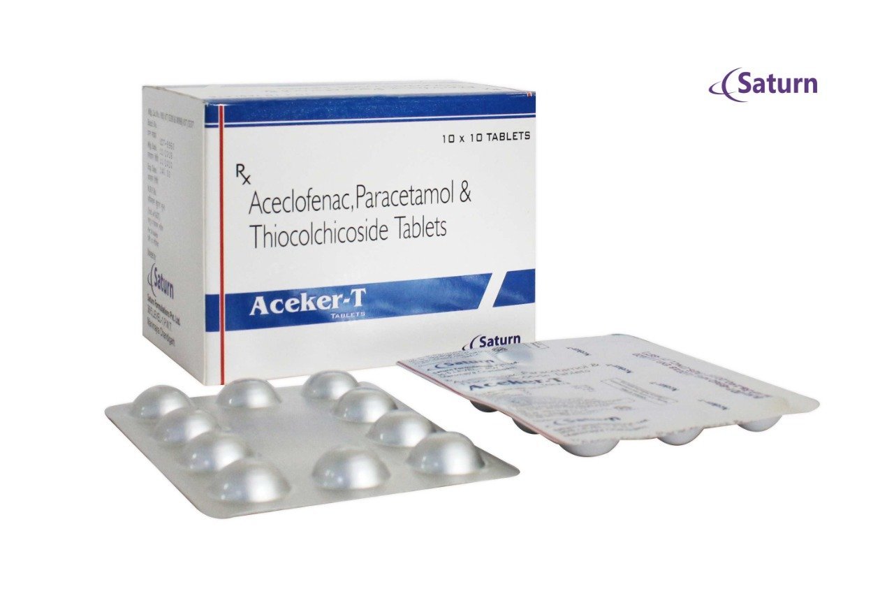 Aceclofenac Paracetamol Thiocolchicoside Tablets | Aceker-T