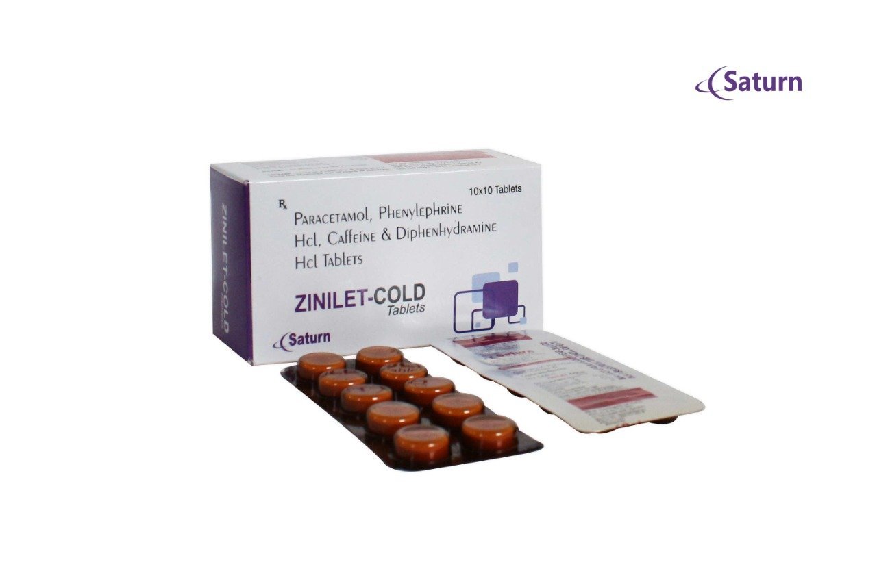 Paracetamol Phenylephrine HCl Caffeine Diphenhydramine HCl Tablets | Zinilet-Cold
